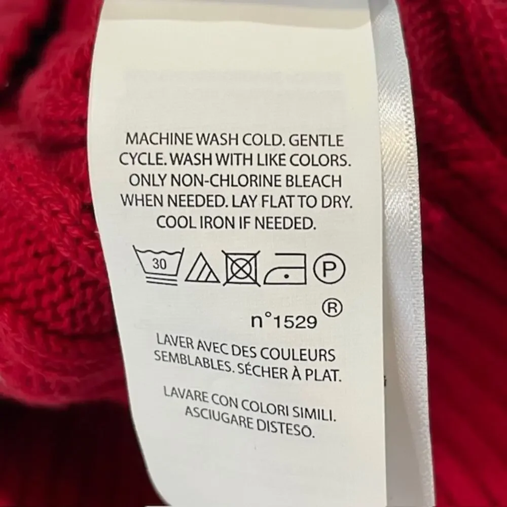 Polo Ralph Lauren Boys 3T Pullover, Red Cable-Knit Sweater - Picture 7 of 7